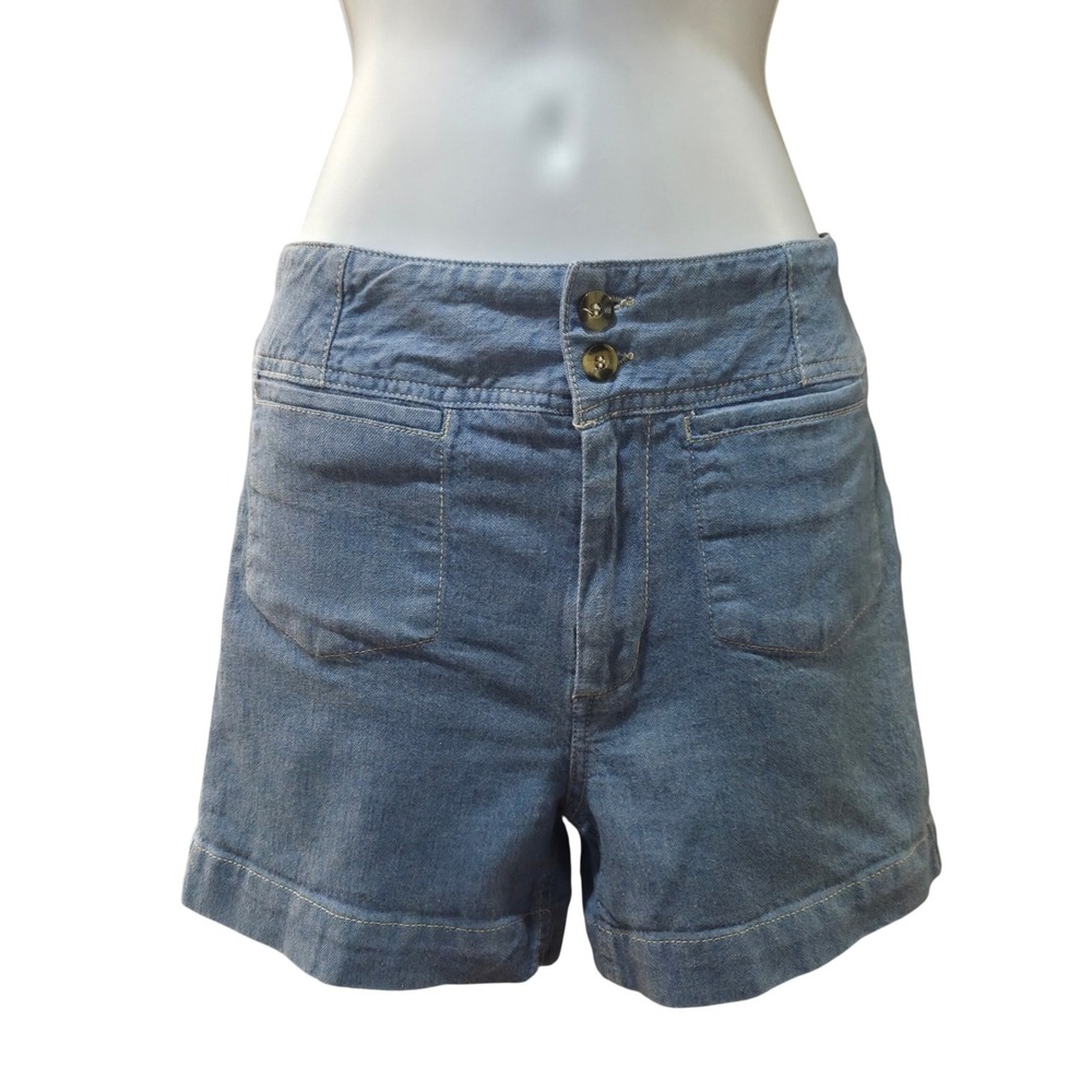 Pilcro and the Letterpress Anthropologie Denim Shorts Light Wash Blue Size 0